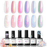 Modelones Pearl Gel Set: seis esmaltes en gel para uñas brillantes y duraderas
