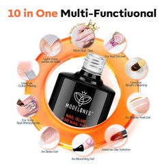 Modelones pegamento de uñas 10 ml, unión fuerte para extensiones.