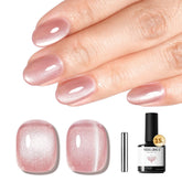 Modelones Pink Cat Eye Gel Nail Polish bottle showing 15 ml capacity for long wear.