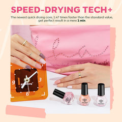 Modelones: secado rápido en 1-2 minutos para manicura rápida.