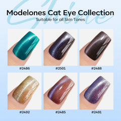 Modelones set de gel 7 ml con 6 colores para uñas modernas.