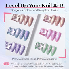 Modelones gel con remolino de concha para diseños elegantes en las uñas.