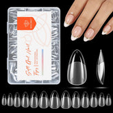 Modelones short almond nail tips packaging highlights easy sizing and storage
