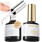 Modelones silky base gel 15ml provides smooth base for even color application.