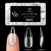 Modelones tips uñas estiletto medio: extensión precisa para un acabado natural.