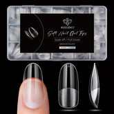 Modelones tips de uñas media redondo ovaladas, ideales para extensiones caseras.