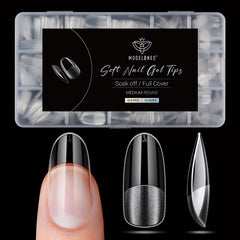 Modelones tips de uñas media redondo ovaladas, ideales para extensiones caseras.