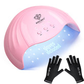 Modelones UV light nail lamp with gloves for fast, even gel curing.