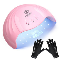 Modelones UV light nail lamp with gloves for fast, even gel curing.