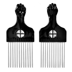 MODSIGHT afro hair pick with metal teeth for gentle detangling.