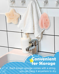 MoHern Konjac Beetle pink sponge helps toddler bath time