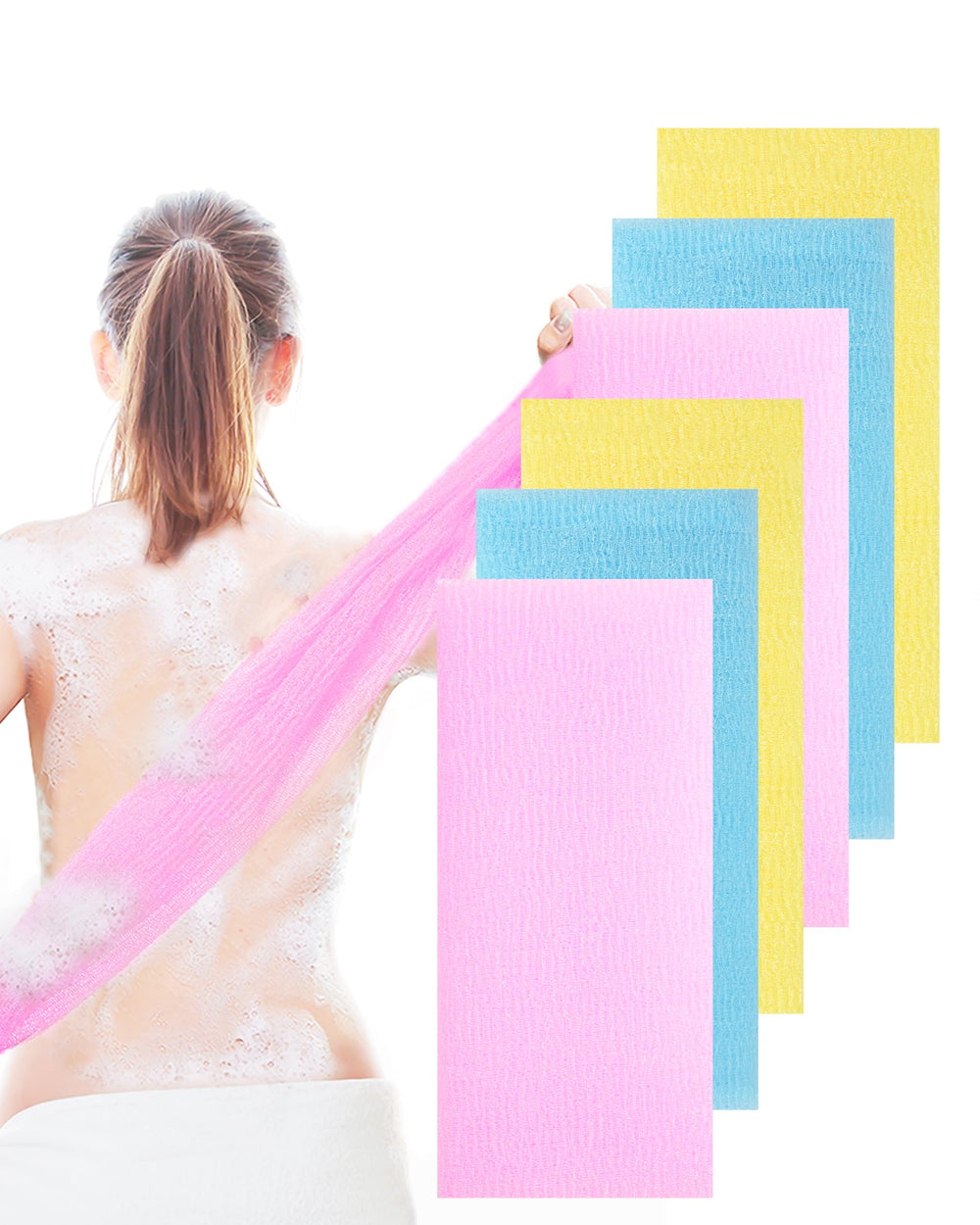 MoHern toallita exfoliante azul de nylon, suave y eficaz para exfoliar