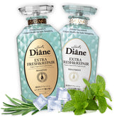 Moist Diane anti-dandruff shampoo bottle showing keratin and argan oil