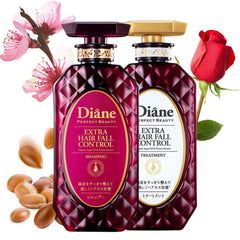 Moist Diane anti-hair-loss shampoo bottle pour for smoother, thicker-looking hair.