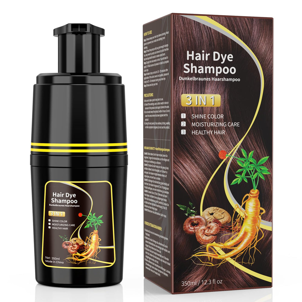 Mokasakiso dark brown hair dye shampoo shows complete grey coverage with natural depth.