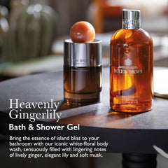 Molton Brown Heavenly Gingerlily body wash pour reveals long-lasting scent for mornings
