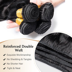 Moluxeu 12A body wave bundle 22-inch weft detail for smooth weave