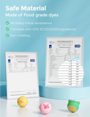 Momcozy seal-shaped bath bomb, gentle aroma and long-lasting bubbles.