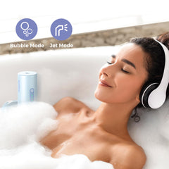Momfann cordless bath jet enables flexible placement for soothing water flow.
