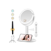 MOMOKUBA makeup mirror with lights showing double-sided vanity for daily use