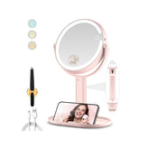 MOMOKUBA makeup mirror with 20x magnification and lights for precise eyeliner application