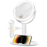 Momokuba makeup mirror with lights shows 30x magnification for precise tasks.