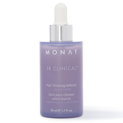 MONAT IR Clinical scalp serum bottle demonstrates thinning defense and scalp nourishment.