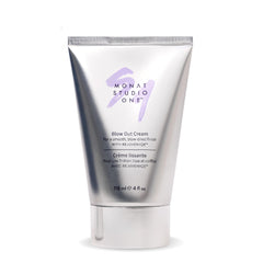 MONAT Studio One Blow Out Cream bottle showing heat protection for smooth styling