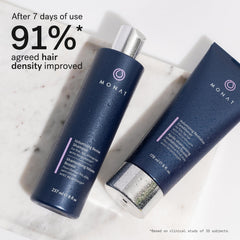 MONAT Volumizing Conditioner bottle dispense showing detangling and soft fullness
