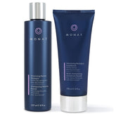 MONAT Volumizing Shampoo bottle pour highlights lightweight lift for fine hair