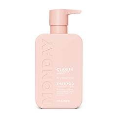 MONDAY Haircare CLARIFY grapefruit bottle highlights oil control and deep cleansing.