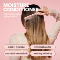 MONDAY MOISTURE con ácido hialurónico ayuda a retener humedad en el cabello.