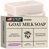 MONIER jabón leche de cabra barra, cuidado suave para piel sensible y seca.