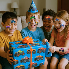Monster Truck Tattoos are non-toxic, eco-friendly, safe for kids during crafts and play.