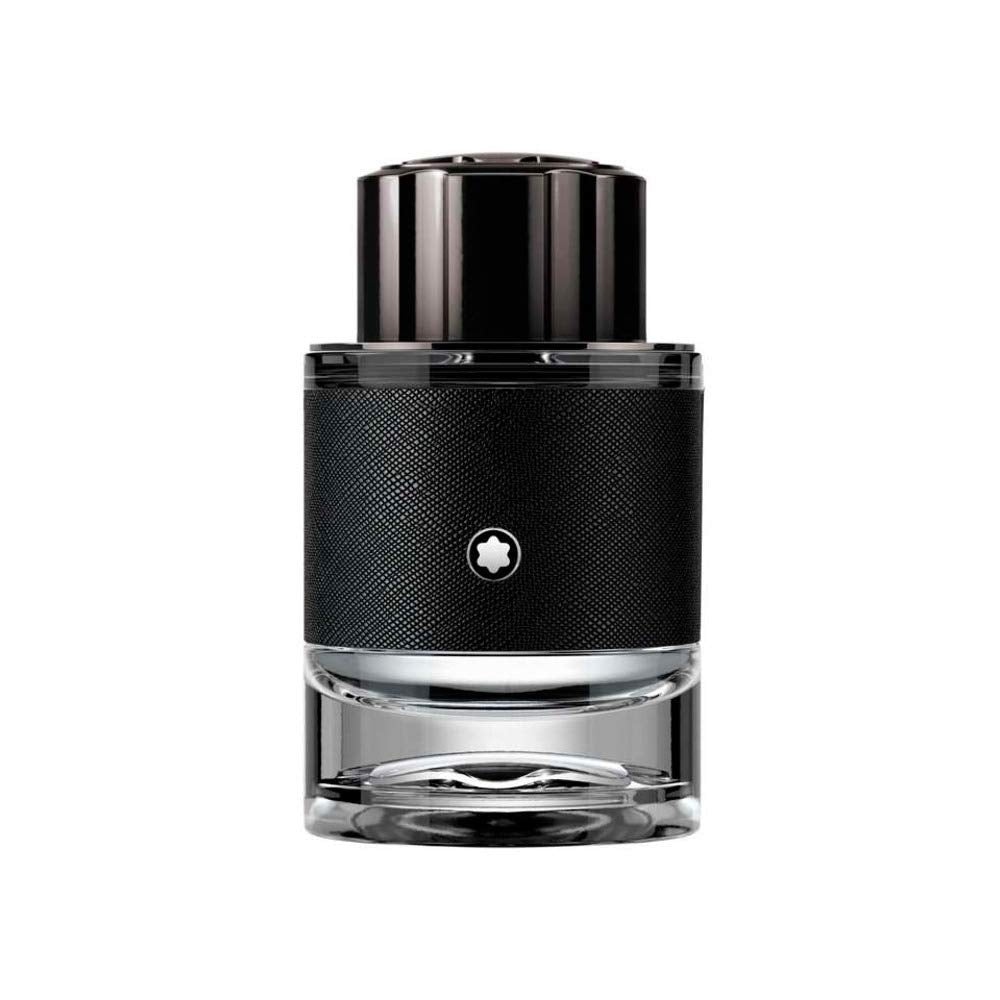 Montblanc Explorer bottle front, premium woody fragrance for daily adventures.