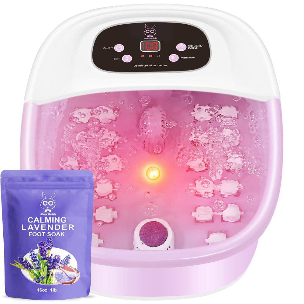MoodRelish Foot Spa with heat and bubbles for a warm, relaxing soak at home.
