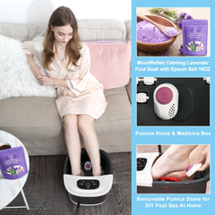 MoodRelish jet bubbles deliver targeted foot massage.