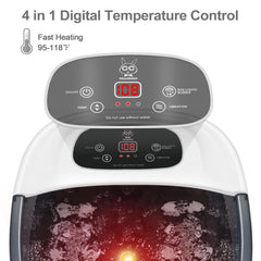 MoodRelish foot spa temperature control panel demonstrates customizable heat