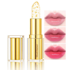 MooGlamor labial cambia color con lámina de oro dorado, efecto único para cualquier ocasión
