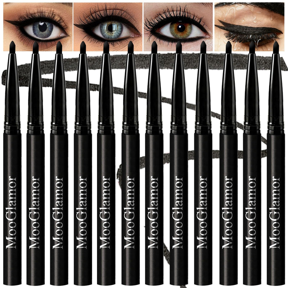 MooGlamor lapiz eyeliner gel negro retráctil para delineado duradero