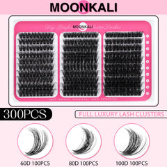 MOONKALI lash clusters mix 3D for full eye definition and versatile looks.