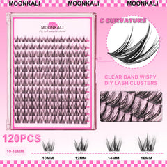 MOONKALI wispy 3D lash clusters add natural definition and drama.