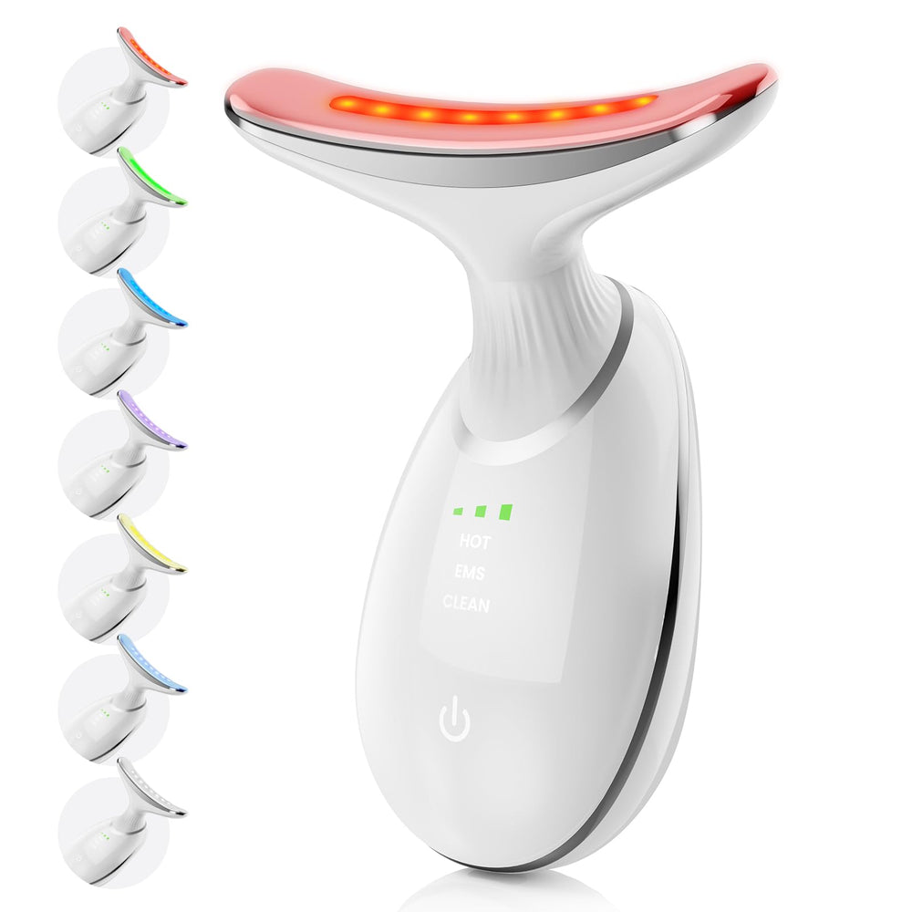 MoonTix face-neck massager with LED lights for targeted light therapy.