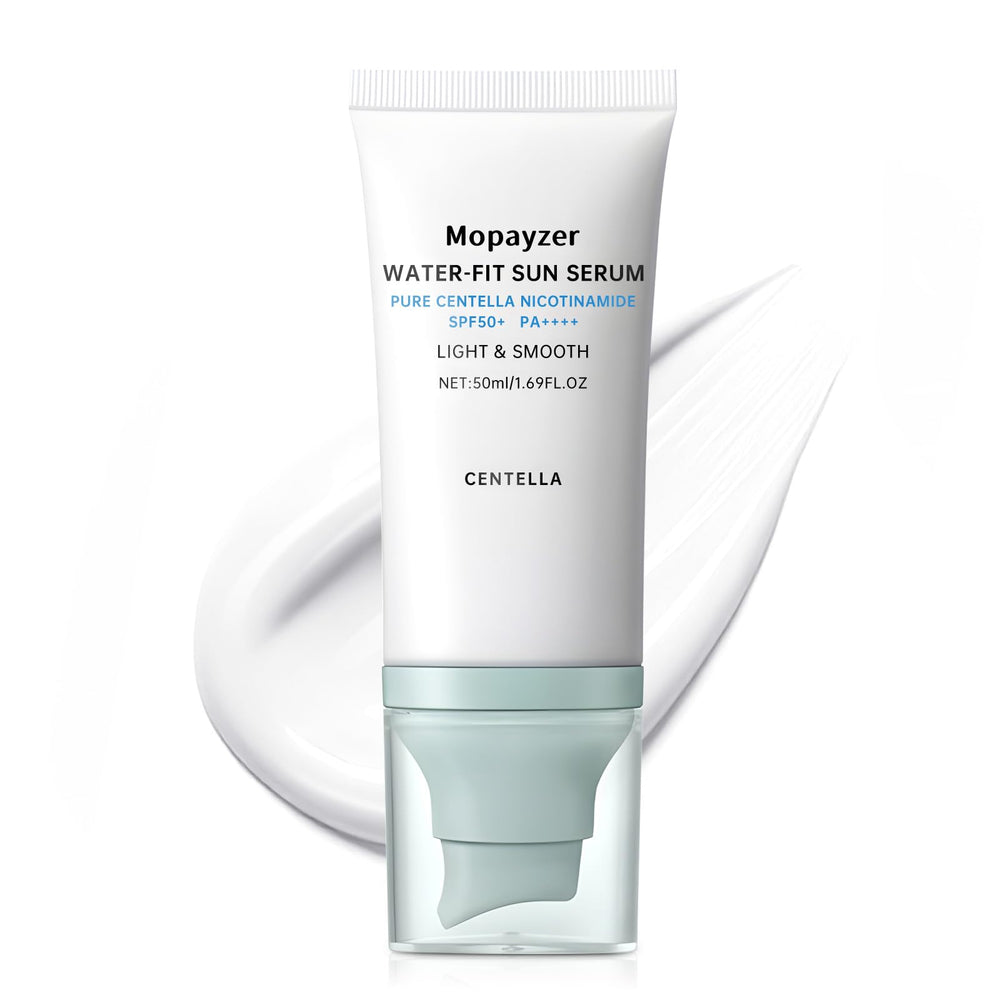 Mopayzer Centella Sunscreen SPF 50 bottle close-up showing premium packaging and protection