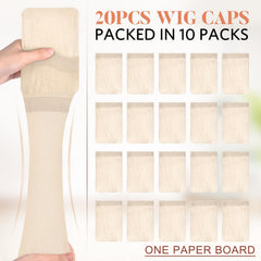 MORGLES wig cap beige closeup material demonstrates breathable nylon for all-day comfort.