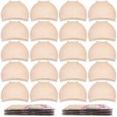 MORGLES wig cap beige pack shows a stretchy fit for varied head sizes and comfort.