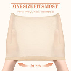 MORGLES wig cap beige wearer-fit highlights a secure elastic band to prevent shifting.