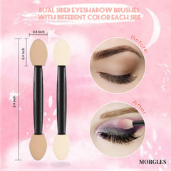 MORGLES eyeshadow applicator packaged in a safe bag for hygienic on the go use