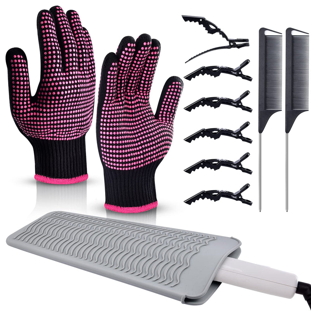MORGLES heat-resistant gloves in a two-pack for safer styling