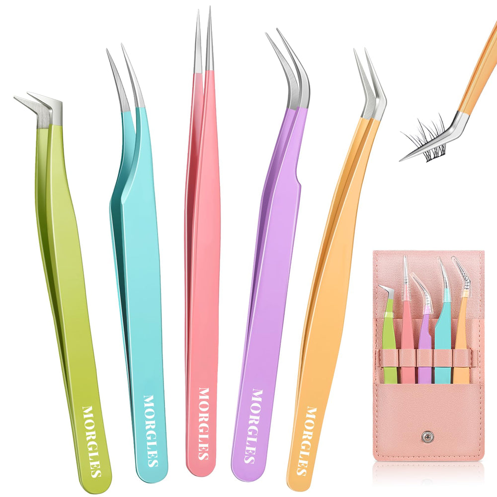 MORGLES high-precision lash tweezers set for pinpoint isolation and clean application.